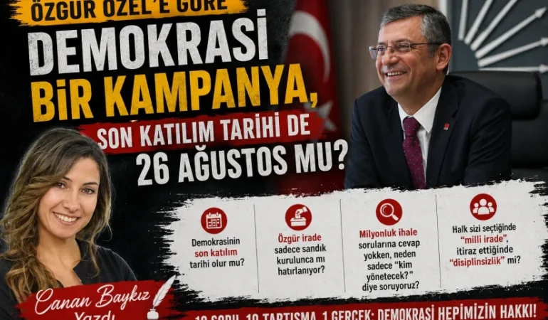 Özgür Özel’e Göre Demokrasi Bir Kampanya, Son Katılım Tarihi de 26 Ağustos mu?