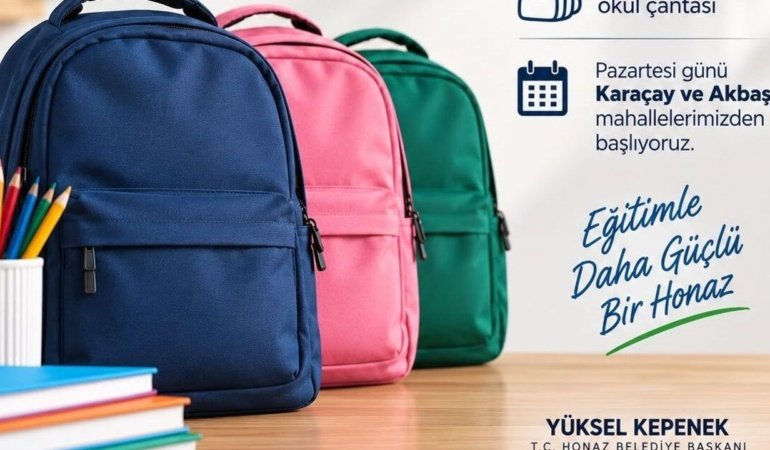 Honaz Belediyesinden 800 ilkokul öğrencisine çanta desteği